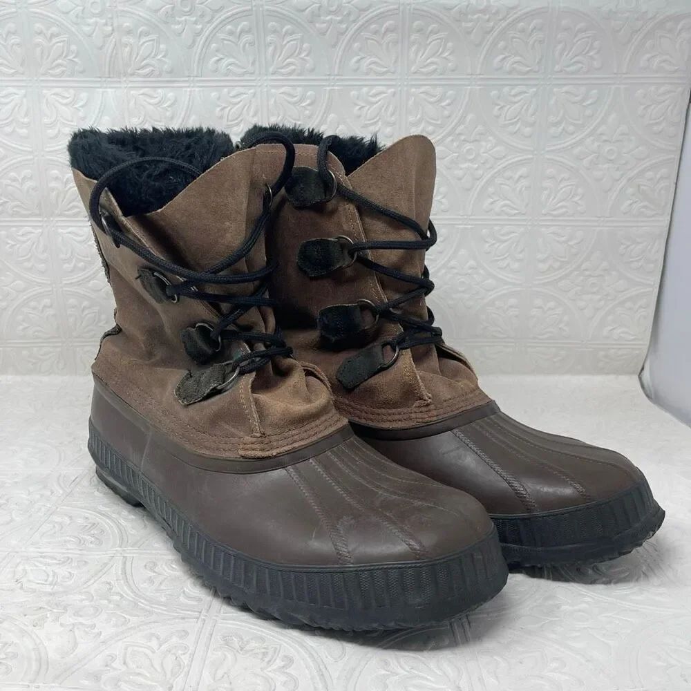 Sorel badger leather winter snow duck boots Sz13